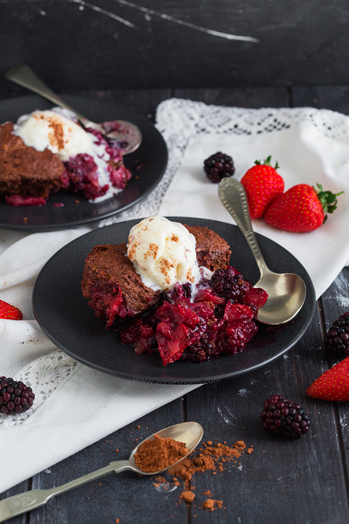 A twist on the classic cobbler, this Chocolate Mixed Berry Cobbler is full of flavour with a myriad of Summer berries and a rich chocolate topping.