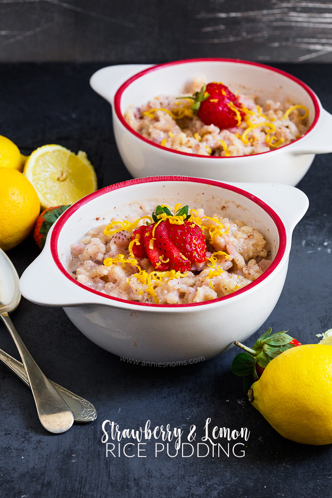 This Strawberry and Lemon Rice Pudding is the perfect comfort food for Summer! Light, sweet and with bursts of real strawberries, you'll make this again and again!