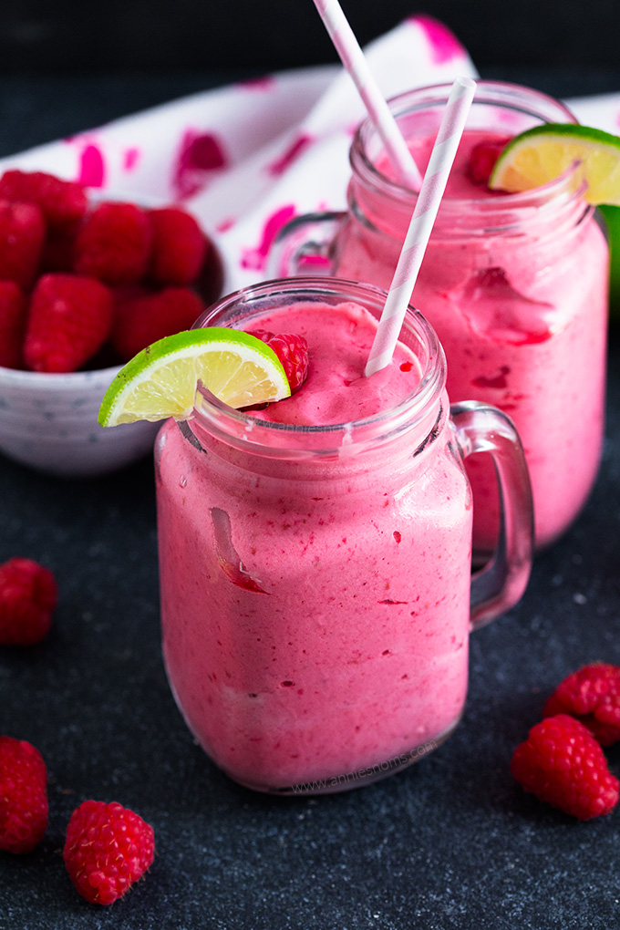 This Raspberry Lime Smoothie is perfect for cooling down on a hot day or as a post workout pick me up. It's sweet, tart, fruity and full of good ingredients!