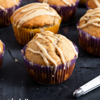 Use up those over ripe bananas and make these delicious Maple Banana Muffins sweetened with maple syrup and perfect for breakfast on the go!
