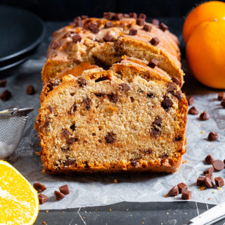 Spicy cinnamon, chocolate chips and orange zest marry together to make my seriously delicious Chocolate Orange and Cinnamon Loaf Cake. The perfect, easy festive bake!