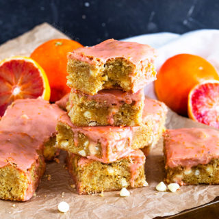 Blood Orange marries together with chunks of white chocolate to create these flavourful, chewy and delicious blondies that are perfect for Spring!