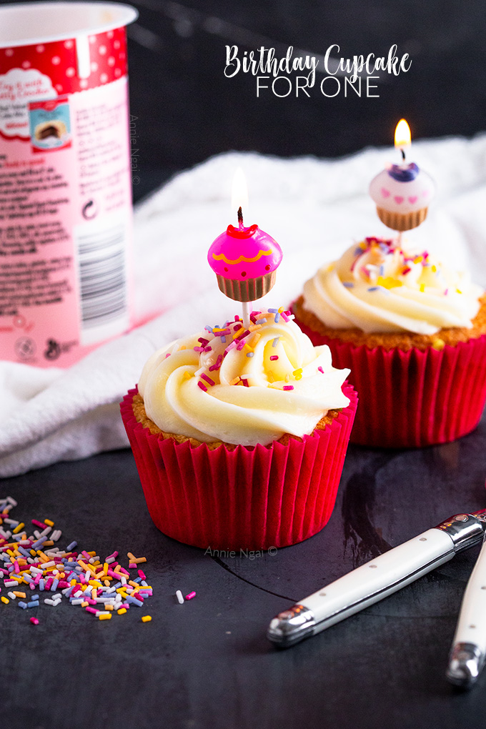 Do you have a Quarantine Birthday coming up? Or do you just want a cupcake? Then you'll love my recipe for this delicious, easy Birthday Cupcake for One!