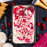 This no churn Raspberry Pavlova Ice Cream is so simple to make, yet utterly divine. Creamy, fruit filled and sprinkled with meringue pieces, it's the perfect Summer treat!