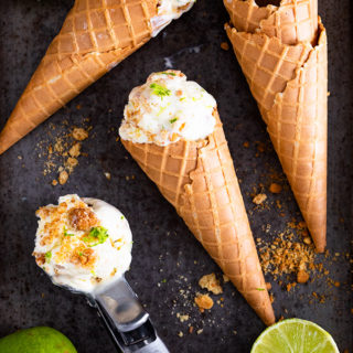 This Key Lime Pie Ice Cream takes all the flavours of a Key Lime Pie and marries them together with a no churn ice cream base. So easy to make and delicious!