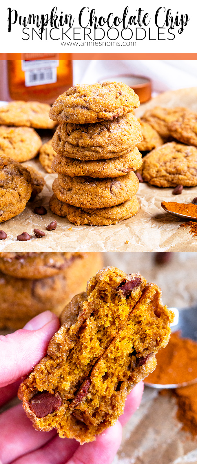 Pumpkin Chocolate Chip Snickerdoodles - Annie's Noms