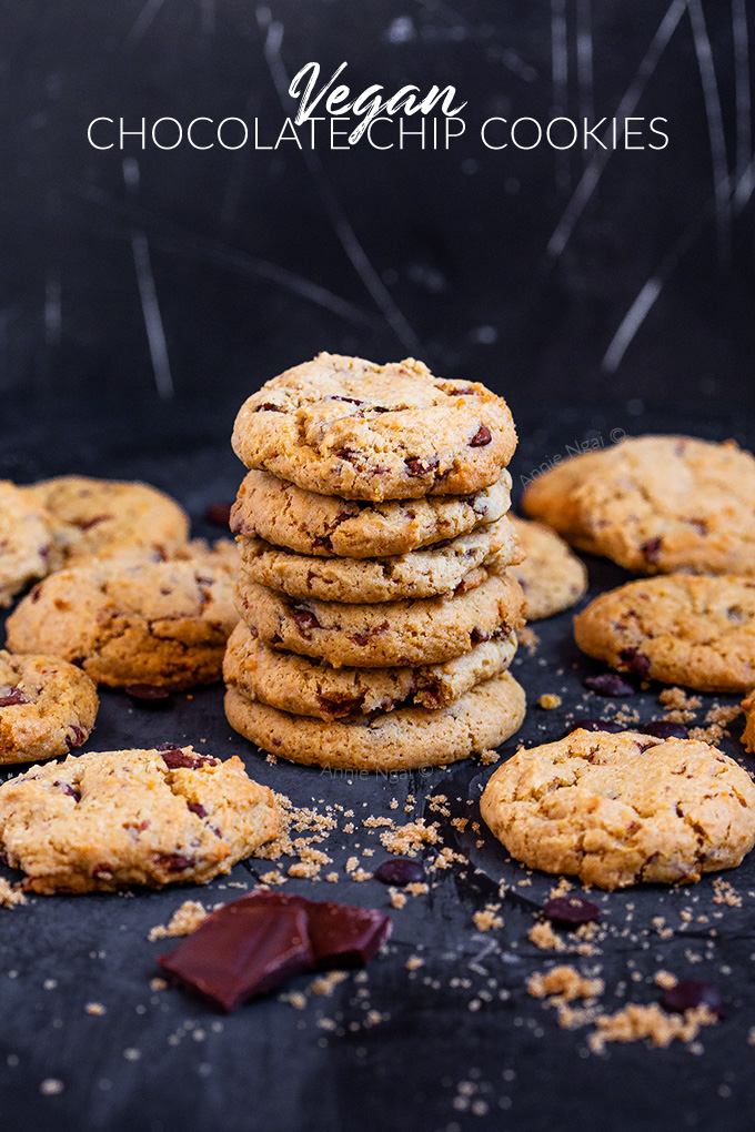 These soft and chewy Vegan Chocolate Chip Cookies are ready in under 30 mins and peppered with oozing vegan chocolate chips. Easy to make and utterly divine, these are bound to become family favourites! 